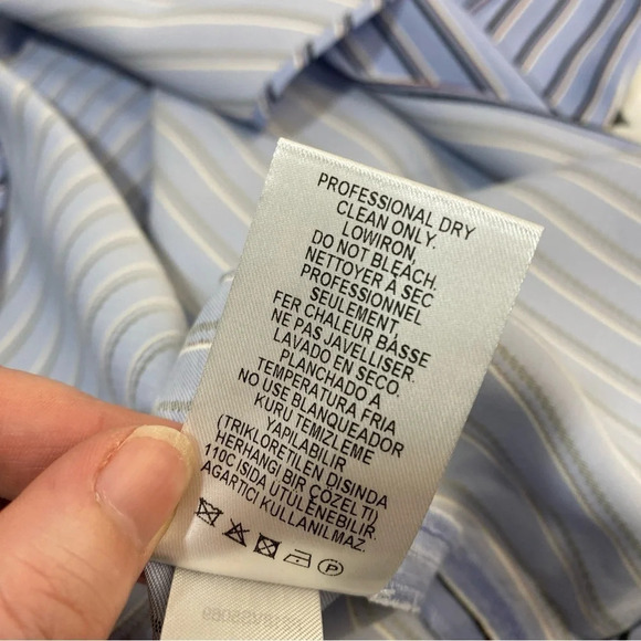 Tibi Blue Striped Asymmetric Shirting Midi Skirt 4 Stripe Blue - Picture 10 of 12